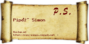 Pipó Simon névjegykártya